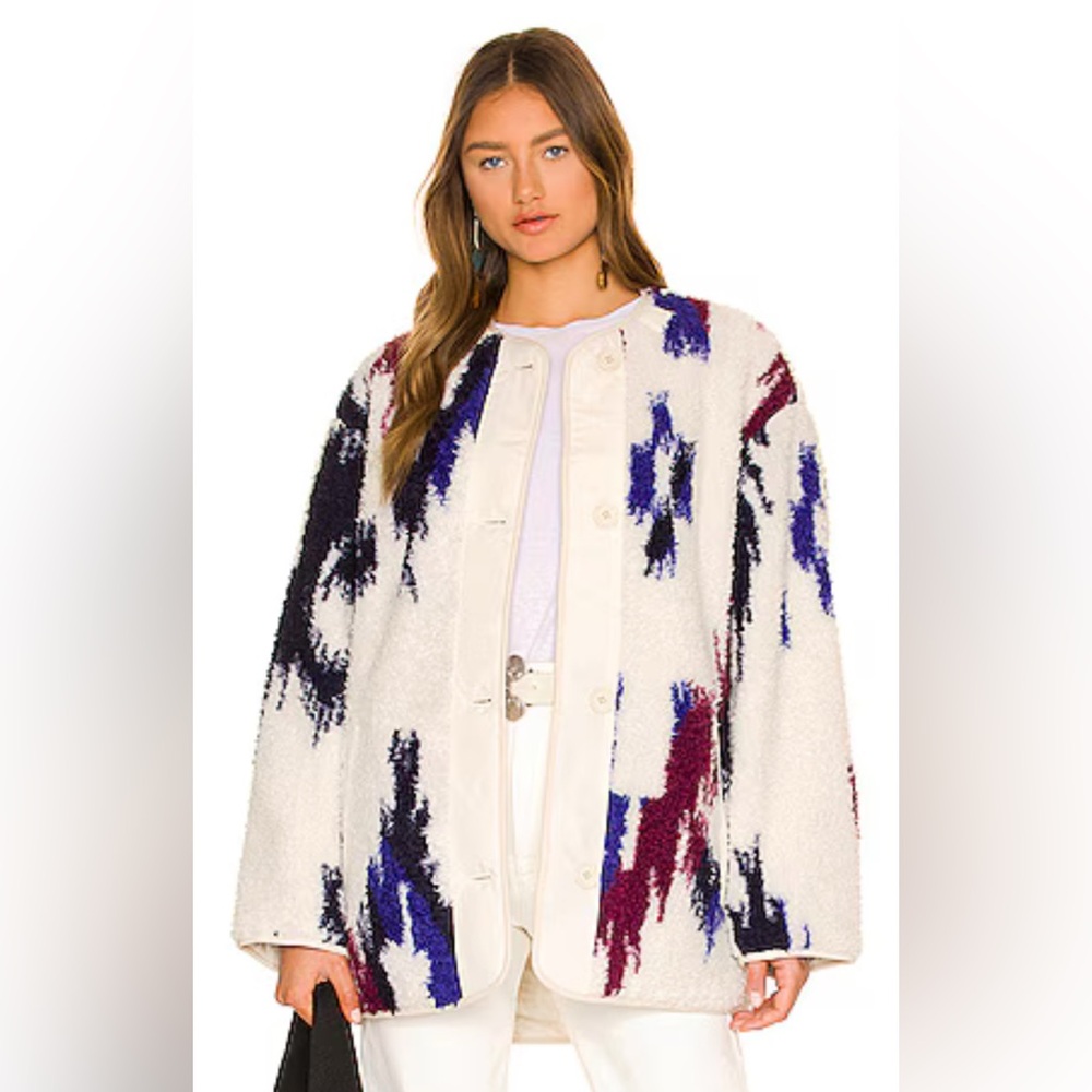 ISABEL MARANT ETOILE Memma Reversible Jacket in Ecru Size 34 New